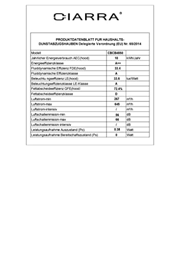 CIARRA CBCB4850 A++ Inselhaube Umluft Dunstabzugshaube Insel Freihängend 48cm 700m³/h mit Smart Wi-Fi App 4 Stufen Booster Glas Inselabzugshaube CBCF003 Aktivkohlefilter Schwarz