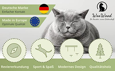 Neu I WOOWOOD Katzen-Kletterwand 2.0 I Innovative Katzen-Hängematte I inkl. 2 Katzentreppen I Katzen-Bett I Katzenmöbel I Wandkratzbaum I 3-teilig