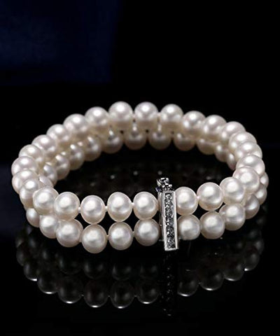 DROOS Hochzeitsschmuck-Set, Geschenk für Frauen, Süßwasser-Zuchtperlen, Armband, Halskette, feiner Schmuck, mit Geschenkbox