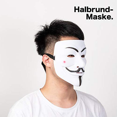 TK Gruppe Timo Klingler Vendetta Maske als Kostüm Accessoire für Damen & Herren, Kinder & Erwachsene an Anonymous Halloween & Fasching & Karneval