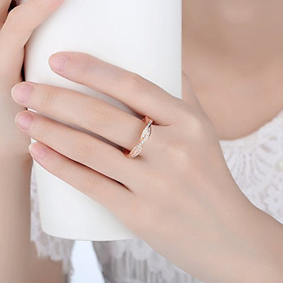 Presentski Zirkonia 925 Sterling Silber Rose Gold Hochzeit Ring für Ewigkeit Frauen Damen Mädchen