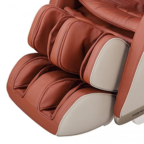 MAXXUS Massagesessel MX 8.0z - 6 Massageprogramme, 20 Airbags, mit Zero-Gravity, Wärmefunktion, Bluetooth, Shiatsu Massage, Verstellbar, Braun - Fernsehsessel, Massagestuhl für Ganzkörper, Relaxsessel