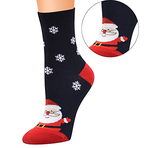 Vertvie 12 Paar Unisex Weihnachtssocken Christmas Socks Weihnachtsmotiv Weihnachten Festlicher Baumwolle Socken Mix Design für Damen und Herren (Einheitsgröße,12er Pack01)