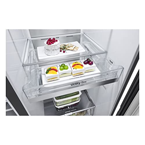 LG Electronics GSXV90MCDE Side-by-Side mit InstaView Door-in-Door | Craft Ice | Eis-, Crushed Ice- und Wasserspender | 635 Liter Kapazität | Festwasseranschluss | Schwarz