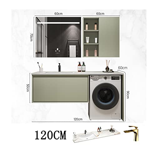 xinxinchaoshi Badezimmer Badmöbel Set Waschmaschine Integrierter Schrankkombination Licht Luxusbad Intelligent Sensor Spiegel Waschbecken Schrank Waschkabinett waschbecken unterschrank