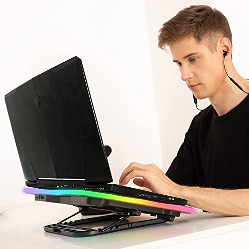 KLIM Ultimate + Laptop-RGB-Kühler- 11 bis 17 Zoll + Laptop-Gaming-Kühlung + Neuheit 2022 + USB-Lüfter + Stabil und leise + Mac PS5 und PS4-kompatibel