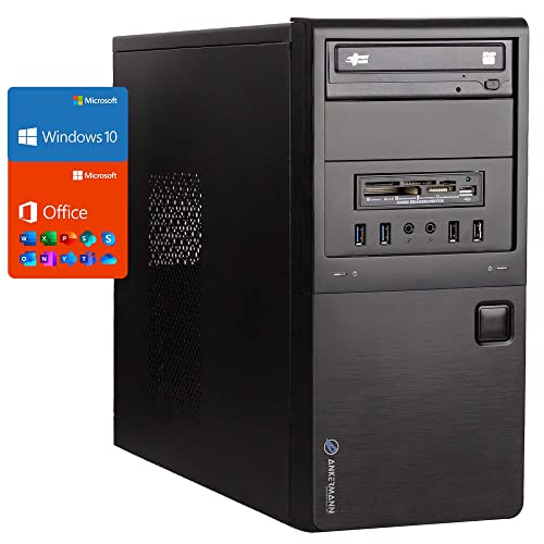 Ankermann Silent Desktop PC Palma | Intel Dual Core | Intel HD | 8GB RAM | 480 GB SSD | 500GB HDD Festplatte | Windows 10 | Office 365