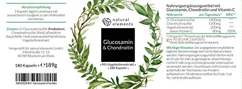 Glucosamin & Chondroitin hochdosiert - 180 Kapseln - Laborgeprüft, hochdosiert