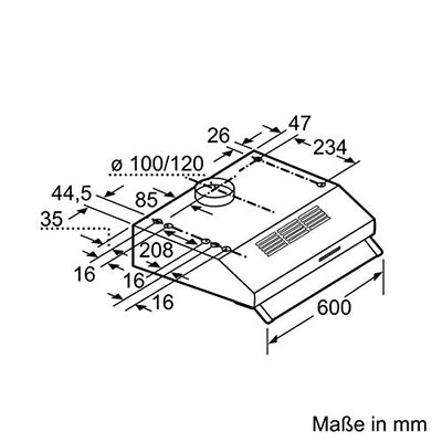 Bosch DUL63CC50 Serie 4 Unterbauhaube, 60 cm breit, Um- & Abluft, LED-Beleuchtung gleichmäßige Ausleuchtung, Drucktastenschalter, 3 Leistungsstufen, Metallfettfilter spülmaschinengeeignet, Edelstahl