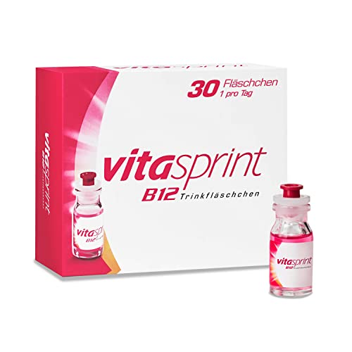 Vitasprint B12 Trinkfläschchen – Arzneimittel mit hochdosiertem Vitamin B12 und Eiweißbausteinen für geistige und körperliche Energie – 1 x 30 Trinkfläschchen