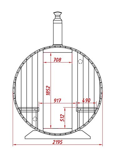 FinnTherm Fass-Sauna Sam, unbehandelt/Natur, inkl. Elektro-Ofen (6 kW)