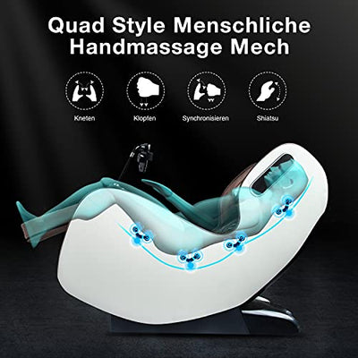 Rotai Massagesessel - Zero-Gravity Massagestuhl mit 6 automatischen Massageprogrammen - USB, Bluetooth, bequemer Loungesessel für zu Hause und im Büro Familie