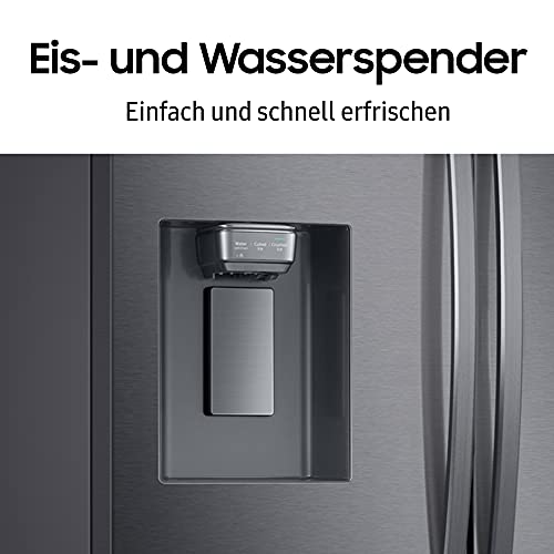 Samsung RF23R62E3B1/EG French Door Kühlschrank, 178 cm, 630 ℓ, 204 ℓ Gefriervolumen, Twin Cooling Plus, Premium Black Steel