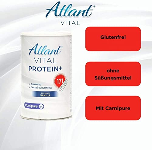 Atlant Vital Diät Shake zum Abnehmen Chemical Score 171, Protein Shake - mit 8 Aminosäuren, für Stoffwechselkur, 450g (Vanille)