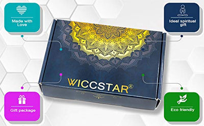 WICCSTAR Doppelt Chakra Armband mit Schmuckbeutel & bedeutung Karte