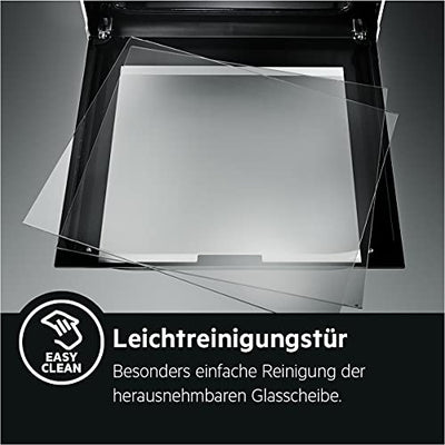 AEG CIB6470APM 60 cm Standherd mit Induktions-Kochfeld / Hob²Hood / Pyrolyse – Selbstreinigung / SoftClosing / Touch-Bedienung / Grillfunktion / Display mit Uhr / Kindersicherung / A+