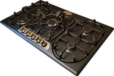 Gas Herdset Autark Kaiser Empire/Elektro Einbau Backofen EH 6355 RotEm 67L in Rot + Gaskochfeld 90cm KG 9325 Em in schwarz 8 Funktionen/Selbstreinigung/Einbaubackofen/Herd