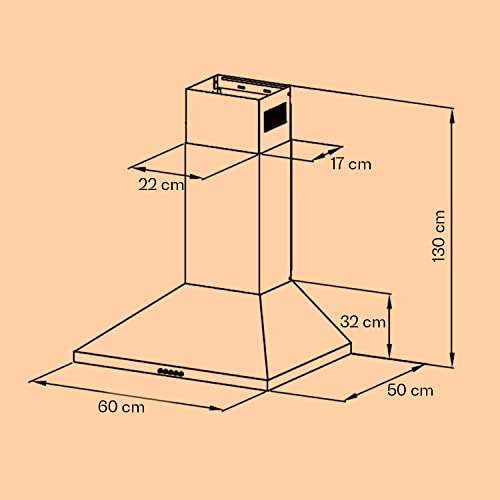 Klarstein Dunstabzugshaube Umluft/Abluft, Leise Abzugshaube, Edelstahl Wandhaube, Dunstabzugshaube mit Filter, Dunstabzugshaube 60 cm, Umlufthaube der Energieklasse A, Dunstabzug mit 610m³/h, 165 Watt