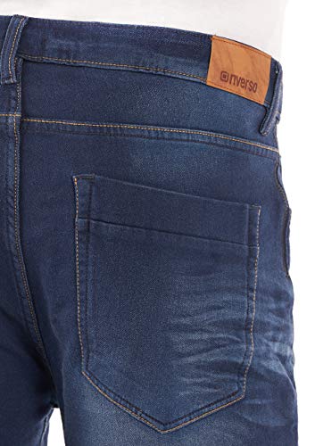 riverso Herren Jeans Shorts RIVPaul Kurze Hose Sommer Bermuda Stretch Denim Short Sweathose Baumwolle Grau Blau Dunkelblau w30 - w42, Größe:W 33, Farbe:Dark Blue Denim (D147)