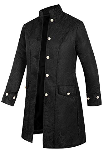 Herren Gothic Steampunk Vintage Tailcoat Jacke Mittelalter Viktorianischen Gehrock Uniform Karneval Fasching Halloween Cosplay Kostüm 008BXXL