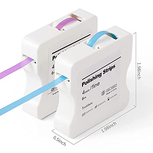 Zahn Schleifpapier, Dental Polierstreifen, Size Fein - 30μm Breite - 4mm Dicke - 6M/Rollen/Box, NatureAqua Harz Zahn Polier Interdental Schleifwerkzeug (Blau)