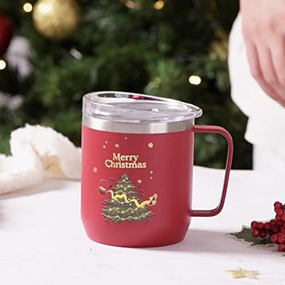 VAHDAM, Weihnachtsbecher (300ml) 18/8 Edelstahl- Isolierter heißer und kalter Becher | Weihnachtsgeschenke ideen für Frauen & Männer | Langlebige tee Weihnachten-becher | Tragen heiße & kalte Getränke