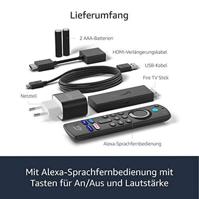 Fire TV Stick mit Alexa-Sprachfernbedienung (mit TV-Steuerungstasten) | HD-Streaminggerät