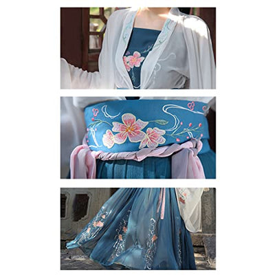 AMOC Cosplay Outfit, Traditionelles Chinesisches Hanfu-Kleid Cosplay Outfit mit Schal für Weihnachten Halloween