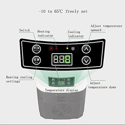 FCXBQ 35L Autokühlschrank Kühlschrank, 12V / 24V / 220V Temperatureinstellung, Kühler & Wärmer Mini-Mini-Elektrokühlbox für LKW-Fahrer, Camping, Picknick