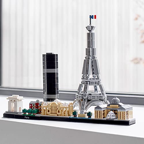 LEGO 21044 Architecture Paris, Modellbausatz mit Eiffelturm und Louvre-Modell, Skyline-Kollektion, Haus- und Raum-Deko, Geschenkideen für Sammler