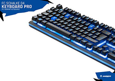 snakebyte S04 Pro Gaming Tastatur (PC) - Offiziell lizenzierte FC Schalke 04 Pro Gaming Tastatur / 26 Tasten Anti-Ghosting / 10 Mio Tastenanschläge / LED-Beleuchtung (7 Farben) / QWERTZ - DE Layout