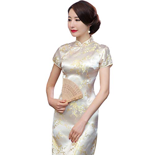 Kalaokei Cheongsam-Kleid, traditionelles Pflaumenblüten-Damenkleid, lang, chinesisch, Cheongsam, Brautjungfer-Abendkleid