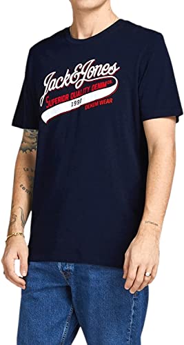 JACK & JONES Herren T Shirt 3er Pack Print Mix Rundhals Tee Regular Slim Fit O Neck Ausschnitt (Slim Fit Mix 11, L)