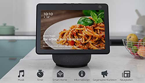 Echo Show 10 (3. Generation) | Hochauflösendes Smart Display mit Bewegungsfunktion und Alexa, Anthrazit