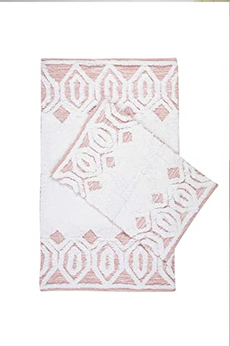 OJOS Badematten-Set 40 x 60 cm (1 Stück) 60 x 90 cm (1 Stück) Staubige Rose Anti-Rutsch-Badteppich - Maschinenwaschbare Luxus-Badteppich, Badematten,396RYH2399