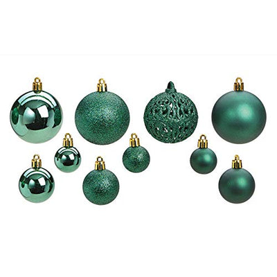 WOMA Christbaumkugeln Set in 14 weihnachtlichen Farben - 50 & 100 Weihnachtskugeln Grün aus Kunststoff - Gold, Silber, Rot & Bronze / Kupfer UVM. - Weihnachtsbaum Deko & Christbaumschmuck