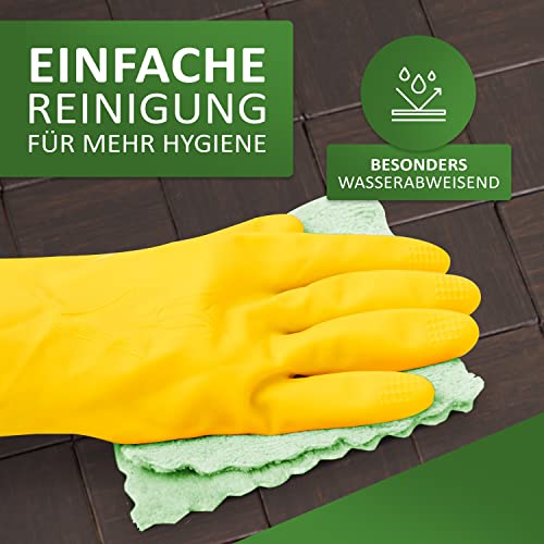 Rutschfeste Badematte aus Bambus von DE-COmmerce I Fussmatte Badteppich Bambusmatte Duschmatte Badezimmermatte Bamboo Badematte mit Anti-rutsch Rückseite I Badvorleger KARO Ebony 50 x 50 cm