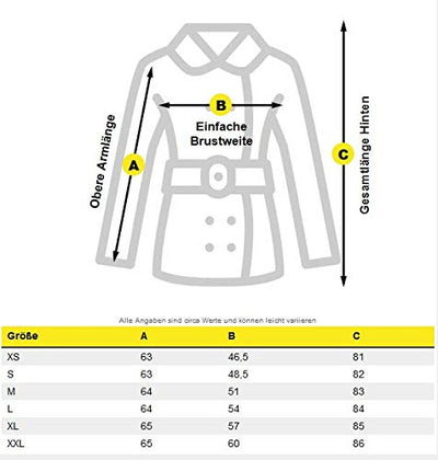 MARIKOO Damen Mantel Trenchcoat Wintermantel Übergangs Jacke Parka Lang B819 [B819-Maik-Schwarz-Gr.S]