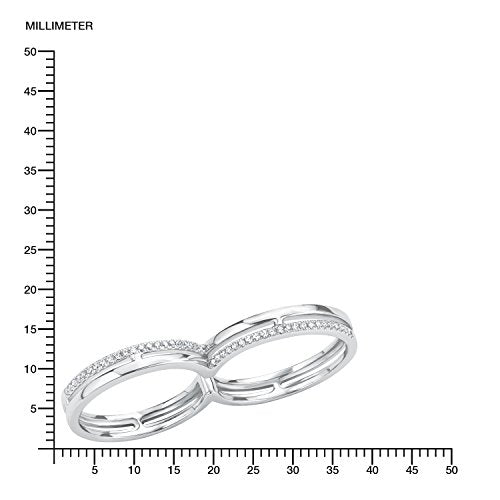 s.Oliver Damen-Ring Doppelring 925 Silber rhodiniert Zirkonia weiß Gr. 56 (17.8) 2015105