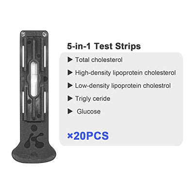 Konsung 6-in-1-Lipid-Analysator für Gesamtcholesterin, HDL- und LDL-Cholesterin, Triglycerid-Cholesterin, Harnsäure und Diabetes-Tester mit 30 Teststreifen für den Heimtest