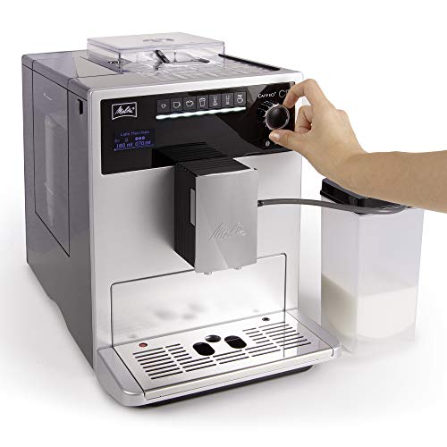 Melitta Caffeo CI E970-101 Kaffeevollautomat | mit Milchbehälter | Zweikammern-Bohnenbehälter | One Touch Funktion | 15 Bar | Automatische Reinigungsprogramme | Silber