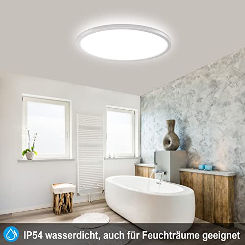 MILFECH 24W LED Deckenleuchte Dimmbar mit Fernbedienung, Deckenlampe RGB Farbwechsel 3200LM IP54 Rund für Schlafzimmer Kinderzimmer Küche Wohnzimmer, 3000K-6000K, Rgb+kaltweiß+warmweiß