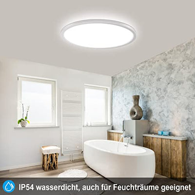 MILFECH 24W LED Deckenleuchte Dimmbar mit Fernbedienung, Deckenlampe RGB Farbwechsel 3200LM IP54 Rund für Schlafzimmer Kinderzimmer Küche Wohnzimmer, 3000K-6000K, Rgb+kaltweiß+warmweiß