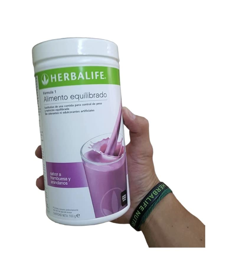 Herbal Herbalife Shake Formel 1 Ersatz für kalorienarme Mahlzeiten Reich an Protein, Vitaminen und Mineralien Sättigende Wirkung Himbeere Geschmack 550 g