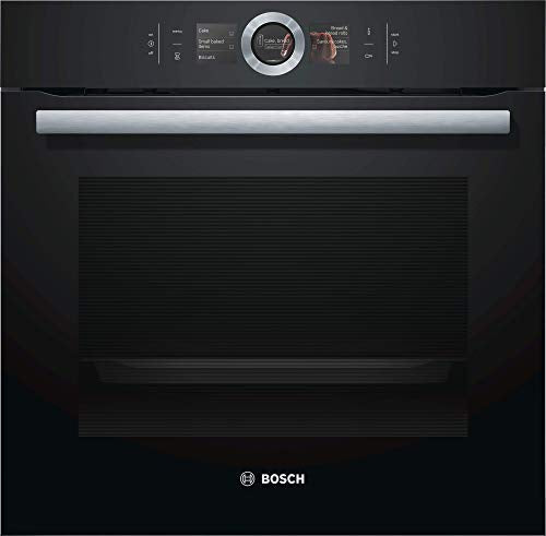 Bosch HBG676EB6 Serie 8 Smarter Einbau-Backofen, 60 x 60cm, Made in Germany, Pyrolyse Selbstreinigung, Bosch Assist Backeinstellung auf Knopfdruck, PerfectBake Backsensor, PerfectRoast Bratthermometer