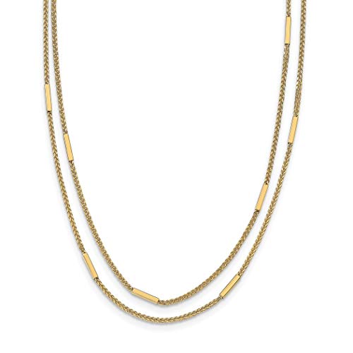 1,6 mm 14 Karat Gold poliert mehrreihige Halskette Schmuck Geschenke für Frauen – 46 cm, Metall