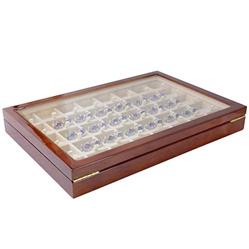 CUHAWUDBA 40 Paar Manschetten Knopf und Krawatten Klammer Aufbewahrungs Box für Herren Mode Bemalte Holz Ring Ohrring Sammlung Schmuck Display Box