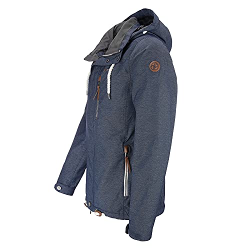 DryFashion Herren Funktionsjacke Husum - Outdoor Jacke Herren Reißverschluss Jacke Atmungsaktiv Winddicht Wasserdicht in Navy Melange Größe 4XL