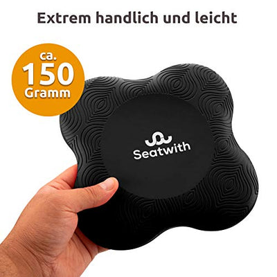 Yoga-Knie-Pad 2er Pack Kniekissen mit Transportbeutel+Trainingsanleitung PDF Maximale Entlastung und Unterstützung der Knie Handgelenke und Ellbogen Knieschoner 20 x 20 cm Fitness Pilates SCHWARZ