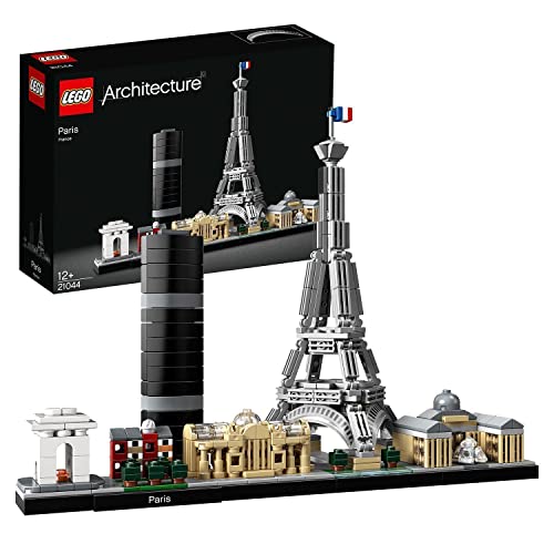 LEGO 21044 Architecture Paris, Modellbausatz mit Eiffelturm und Louvre-Modell, Skyline-Kollektion, Haus- und Raum-Deko, Geschenkideen für Sammler